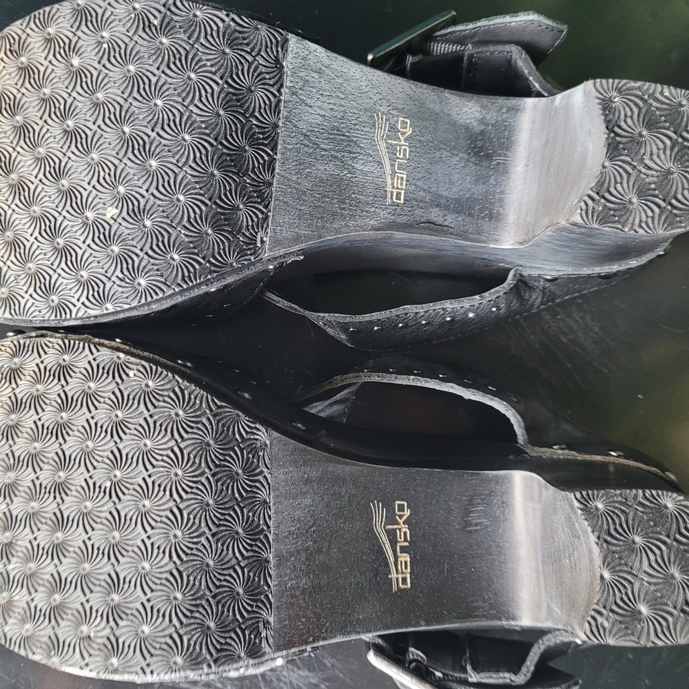Dansko Black Studded Leather Clogs - Picture 5 of 6